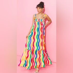 Flying Tomato Classic Love Woven Maxi Dress Women’s Size Medium